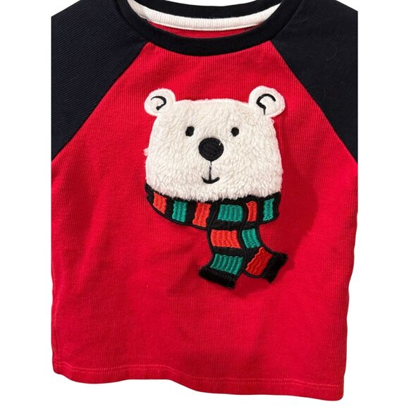 Kids Lightning Bug Red/Black Long Sleeve Polar Bear Shirt 4T - Picture 2 of 3